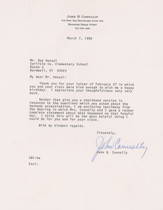 Lot #329  Kennedy Assassination: John Connally