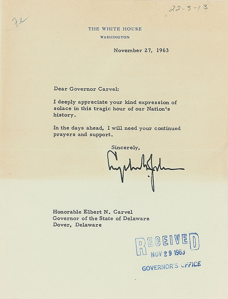 Lot #3009 Lyndon B. Johnson Typed Letter Signed