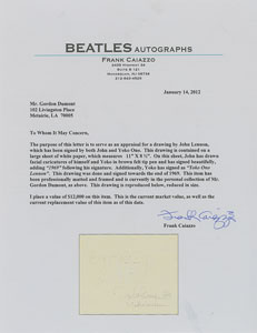 Lot #3063  Beatles: John Lennon Signed Sketch - Image 2