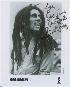 Lot #3070 Bob Marley Signed Photograph