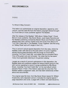 Lot #3064 John Lennon Document Signed - Image 3