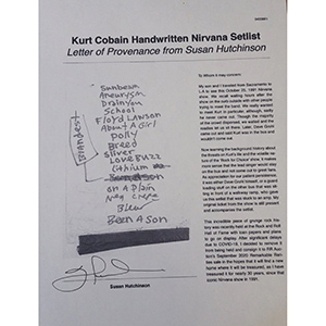 Lot #3073 Kurt Cobain Handwritten Nirvana Setlist - Image 2