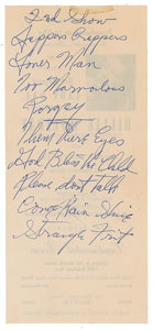 Lot #3057 Billie Holiday Handwritten Setlist