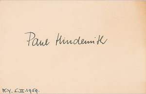 Lot #875 Paul Hindemith