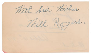 Lot #832 Will Rogers