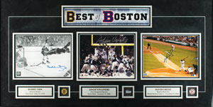 Lot #889  Boston Sports: Ortiz, Orr, and Vinatieri