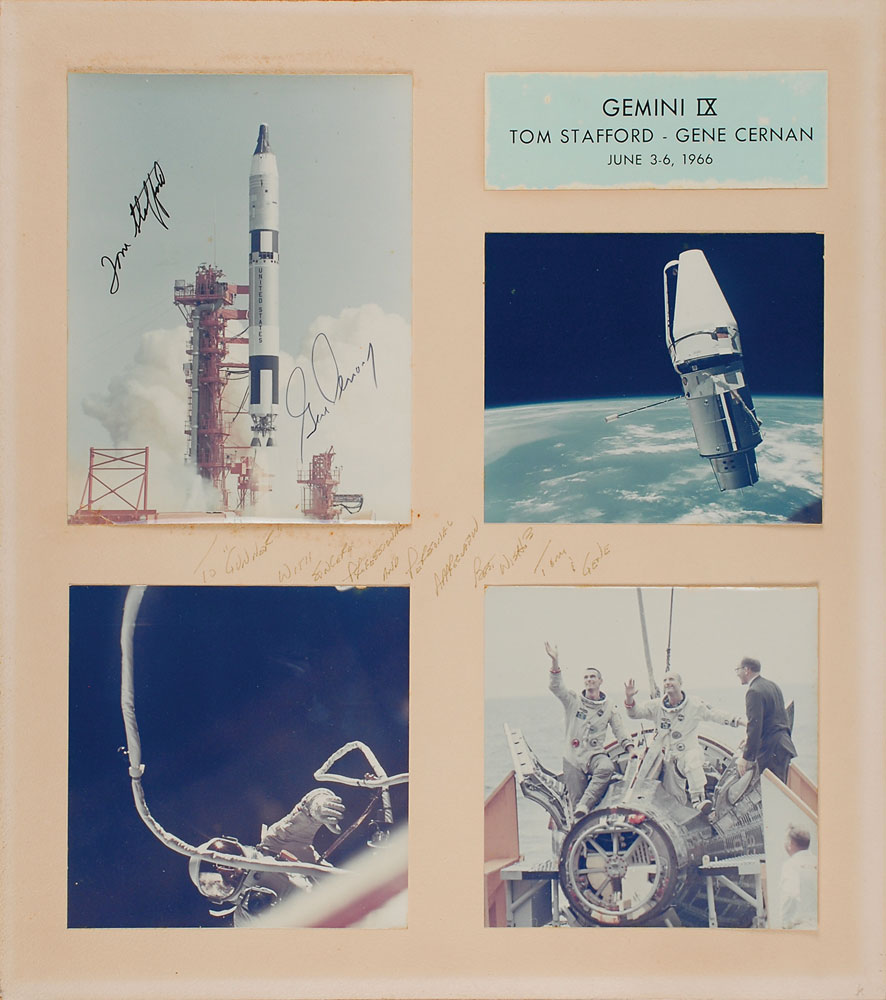 Lot #487  Gemini 9 Signed Photograph Display