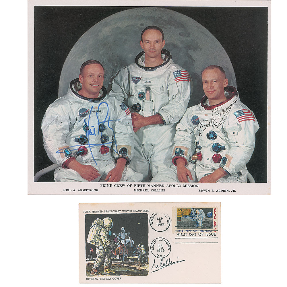 Lot #4169  Apollo 11 Signed Photograph and FDC