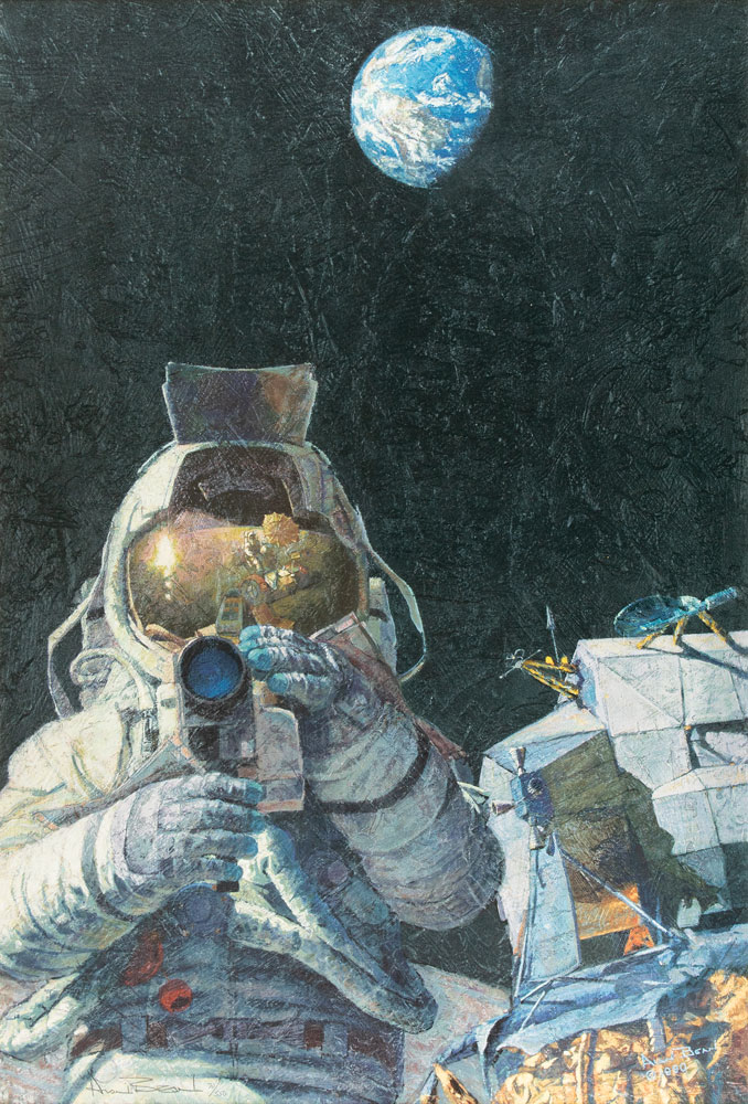 Apollo 15 PRINT signé Alan Bean... LRV LMP Jim Irwin « Moon Rovers » 