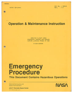Lot #4398  Space Shuttle Emergency Egress Procedure Booklet - Image 2