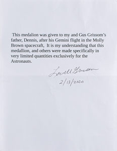 Lot #4049 Gus Grissom's Gemini 3 Flown Fliteline Medallion - Image 3