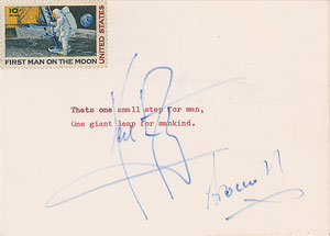 Lot #4177 Neil Armstrong Typed Quote Signed