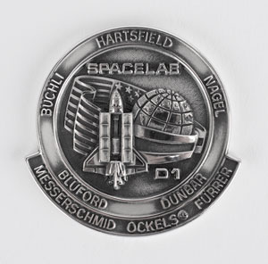 Lot #4387 Ernst Messerschmid's STS-61A Flown Robbins Medal - Image 1