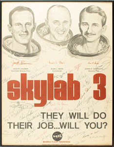 Lot #4350  Astronauts Signed Skylab 3 Poster