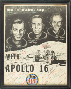 Lot #4342  Astronauts Signed Apollo 16 Poster