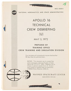 Lot #4309  Apollo 16 Technical Crew Debriefing