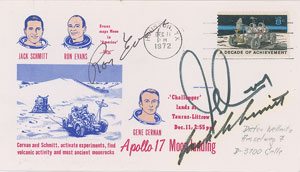 Lot #4329  Apollo 17 Signed Cover