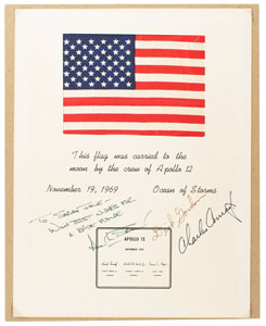 Lot #4212  Apollo 12 Crew-Signed Flown Flag Display - Image 1