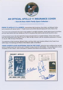 Lot #4158 Buzz Aldrin's Apollo 11 'Type 2' Insurance Cover