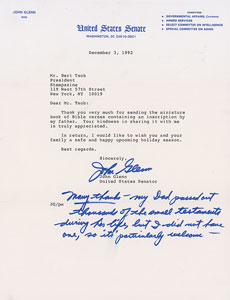 Lot #4027 John Glenn Typed Letter Signed and Signed Photograph - Image 1