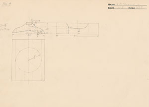 Lot #4035 Alan Shepard Original Technical Drawing