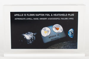 Lot #4243  Apollo 13 Flown Artifacts Display