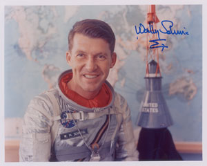 Lot #4031 Wally Schirra Signed Photograph