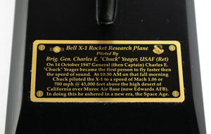 Lot #4504 Chuck Yeager Signed Bell X-1 Rocket Research Plane Model - Image 5