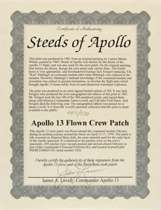 Lot #4238  Apollo 13 Flown Beta Patch and Signed Print - Image 3