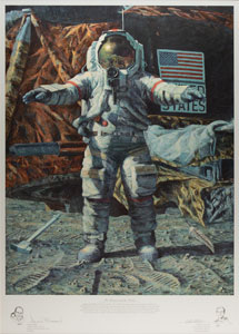 Lot #4357 Alan Bean and Dave Scott Signed Print - Image 1