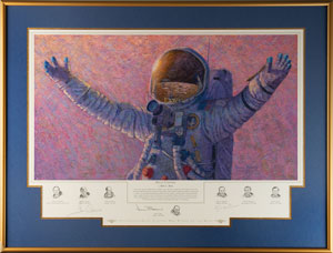 Lot #4358  Moonwalkers: Bean, Cernan, and Mitchell Signed Print - Image 1