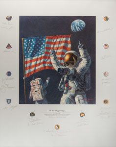 Lot #4340  Apollo Astronauts Signed Print - Image 1