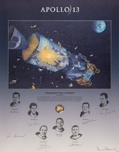 Lot #4240  Apollo 13 Signed Print - Image 1