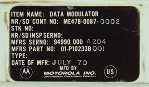 Lot #4101  Apollo Command Module (Block II) Data Modulator - Image 4