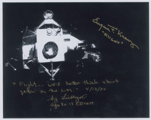 Lot #4364 Gene Kranz and Sy Liebergot Signed Photograph - Image 1