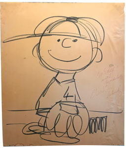 Lot #589 Charlie Brown drawing by Charles Schulz