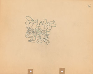 Lot #614 Mickey and Minnie Mouse production drawing from Two-Gun Mickey - Image 2
