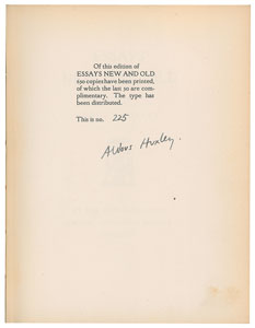 Lot #669 Aldous Huxley - Image 2