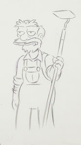 Lot #1137 Groundskeeper Willie production drawing from The Simpsons - Image 1