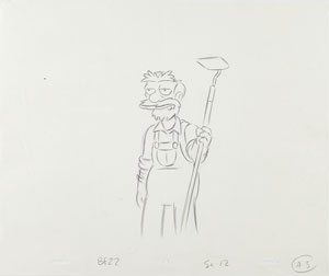 Lot #820 Groundskeeper Willie production drawing from The Simpsons - Image 2