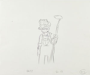 Lot #1137 Groundskeeper Willie production drawing from The Simpsons - Image 2