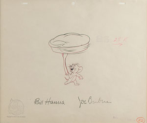 Lot #809 Tom and Jerry production drawings from Mouse Cleaning signed by Bill Hanna and Joe Barbera - Image 2