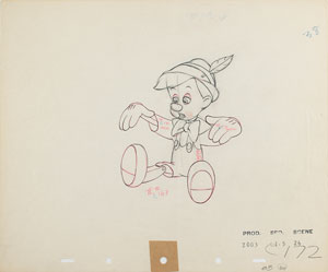 Lot #643 Pinocchio production drawing from