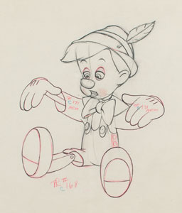 Lot #643 Pinocchio production drawing from Pinocchio - Image 2