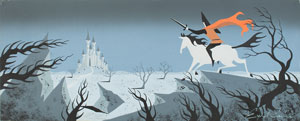 Lot #554 Eyvind Earle concept painting from