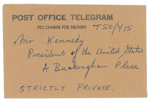 Lot #126 John F. Kennedy Telegram - Image 3