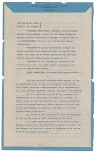 Lot #321 Jack Ruby Signed Agency Contract - Image 2