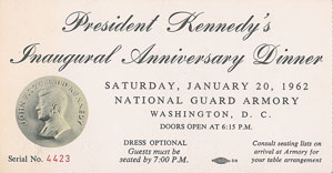 Lot #105 John F. Kennedy Inauguration Program and Ticket - Image 2