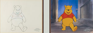 Lot #680 Winnie the Pooh production cel and drawing from The New Adventures of Winnie the Pooh - Image 1