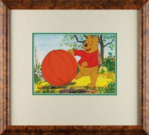 Lot #684  Winnie the Pooh production cel and matching drawing signed by Frank Thomas and Ollie Johnston - Image 2